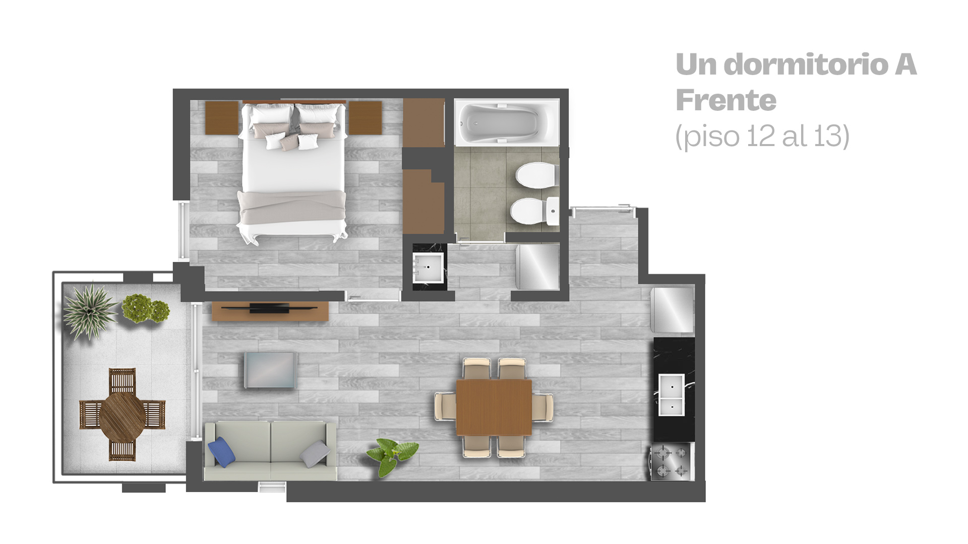 Un dormitorio Piso 12 a 13 A Ricchieri Land
