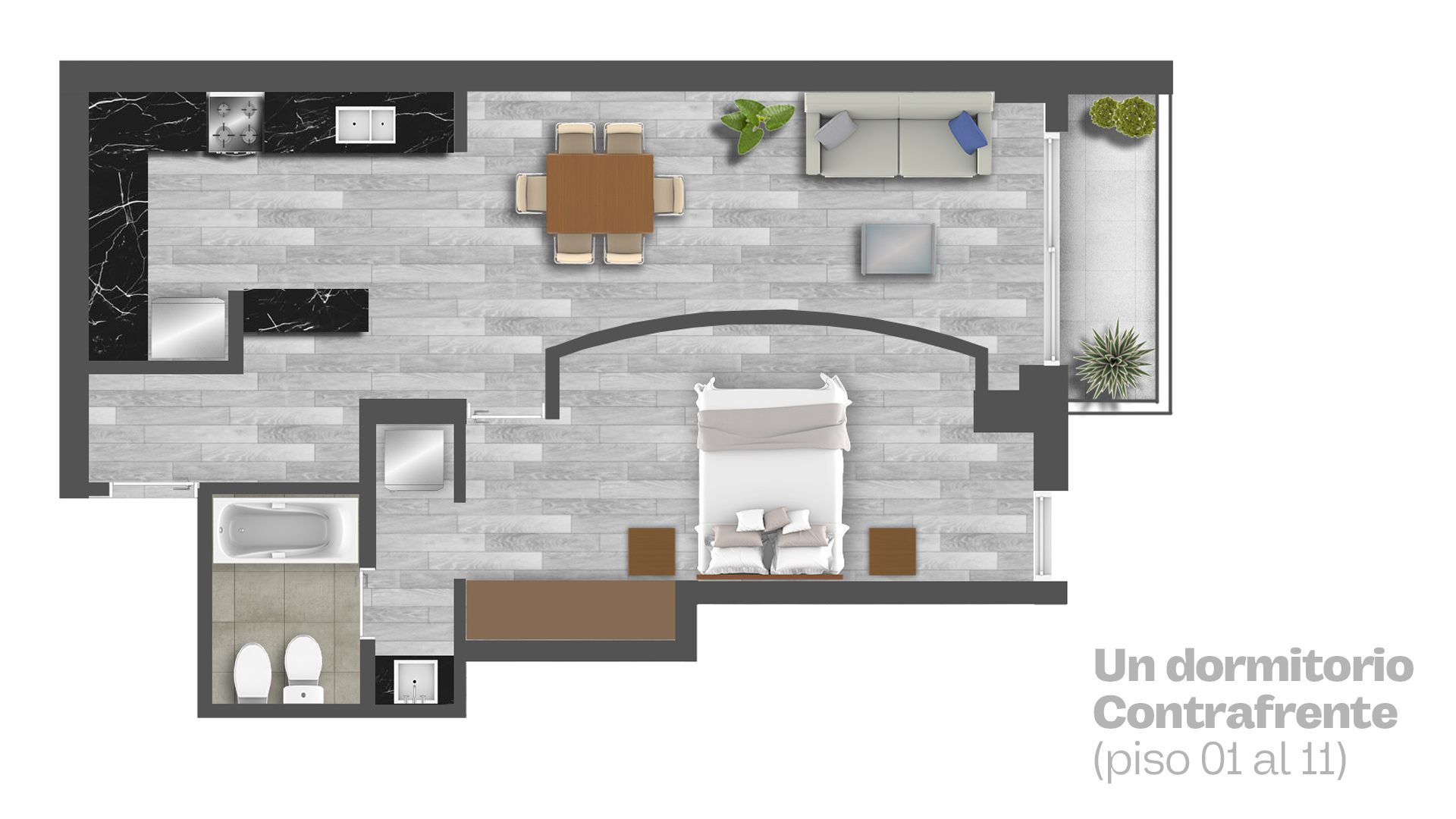 Un dormitorio Piso 1 a 11 B Ricchieri Land