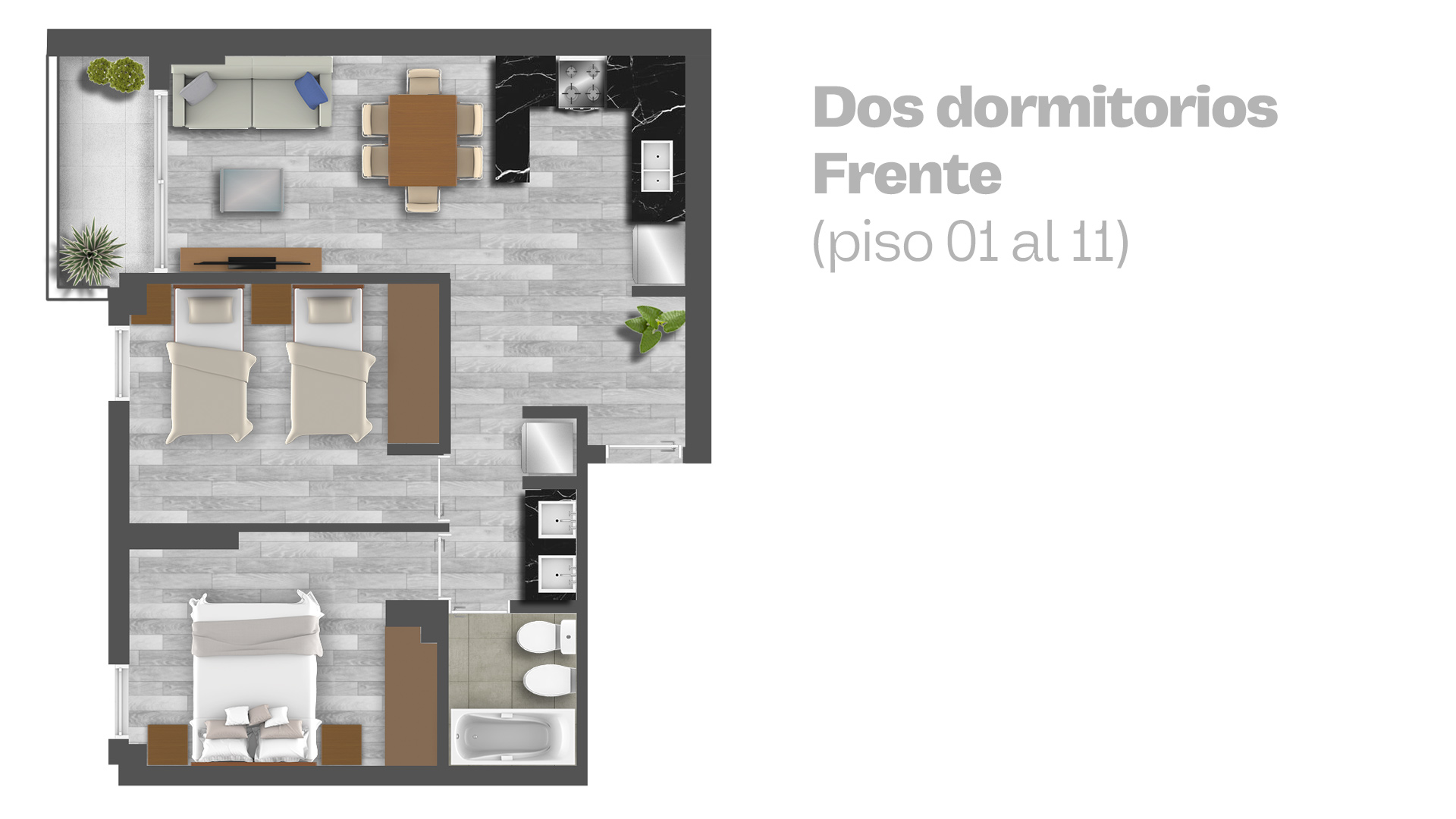Dos dormitorios Ricchieri Land